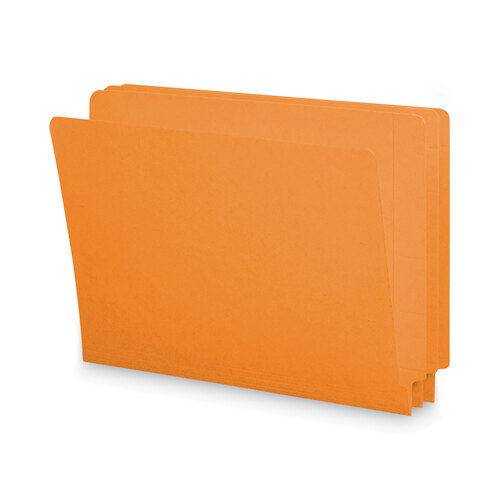 SMD25510 - Smead - Shelf-Master Reinforced End Tab Colored Folders, Straight Tabs, Letter Size, 0.75&quot; Expansion, Orange, 100/Box