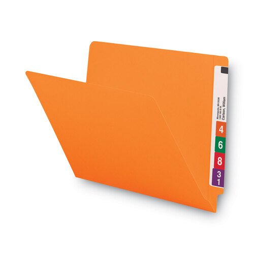 SMD25510 - Smead - Shelf-Master Reinforced End Tab Colored Folders, Straight Tabs, Letter Size, 0.75&quot; Expansion, Orange, 100/Box