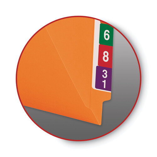SMD25510 - Smead - Shelf-Master Reinforced End Tab Colored Folders, Straight Tabs, Letter Size, 0.75&quot; Expansion, Orange, 100/Box