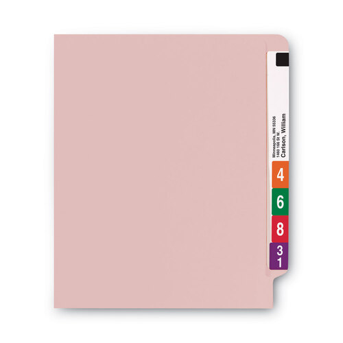SMD25610 - Smead - Shelf-Master Reinforced End Tab Colored Folders, Straight Tabs, Letter Size, 0.75&quot; Expansion, Pink, 100/Box
