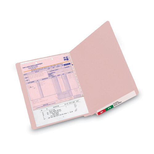 SMD25610 - Smead - Shelf-Master Reinforced End Tab Colored Folders, Straight Tabs, Letter Size, 0.75&quot; Expansion, Pink, 100/Box