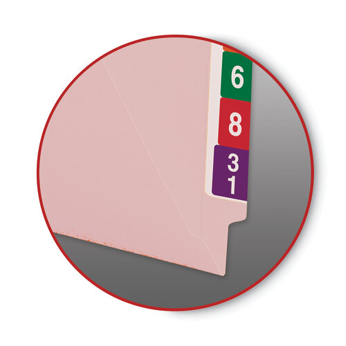 SMD25610 - Smead - Shelf-Master Reinforced End Tab Colored Folders, Straight Tabs, Letter Size, 0.75&quot; Expansion, Pink, 100/Box