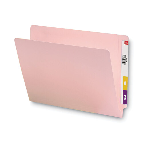 SMD25610 - Smead - Shelf-Master Reinforced End Tab Colored Folders, Straight Tabs, Letter Size, 0.75&quot; Expansion, Pink, 100/Box