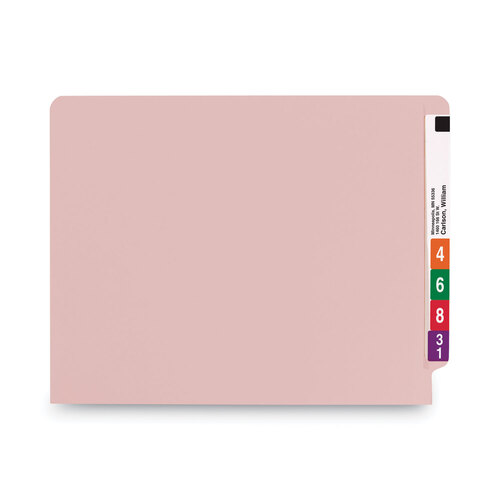 SMD25610 - Smead - Shelf-Master Reinforced End Tab Colored Folders, Straight Tabs, Letter Size, 0.75&quot; Expansion, Pink, 100/Box