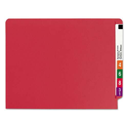 SMD25710 - Smead - Shelf-Master Reinforced End Tab Colored Folders, Straight Tabs, Letter Size, 0.75&quot; Expansion, Red, 100/Box