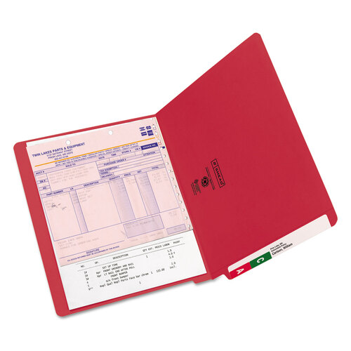 SMD25710 - Smead - Shelf-Master Reinforced End Tab Colored Folders, Straight Tabs, Letter Size, 0.75&quot; Expansion, Red, 100/Box