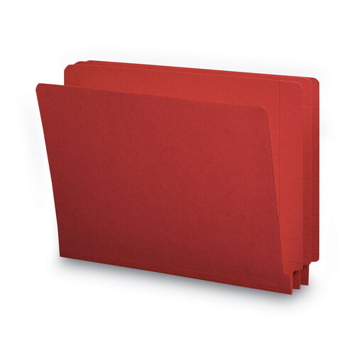 SMD25710 - Smead - Shelf-Master Reinforced End Tab Colored Folders, Straight Tabs, Letter Size, 0.75&quot; Expansion, Red, 100/Box