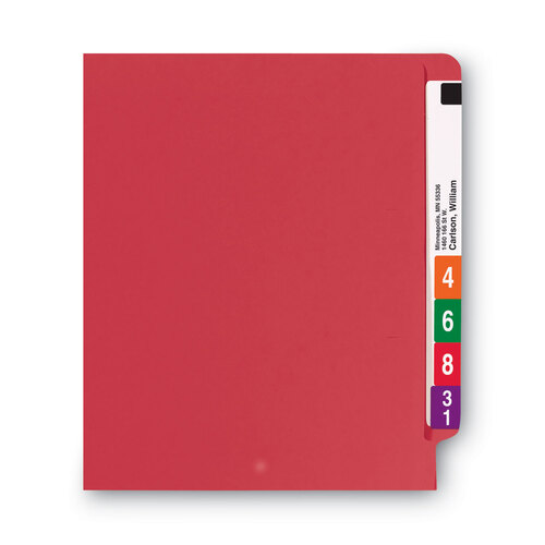 SMD25710 - Smead - Shelf-Master Reinforced End Tab Colored Folders, Straight Tabs, Letter Size, 0.75&quot; Expansion, Red, 100/Box