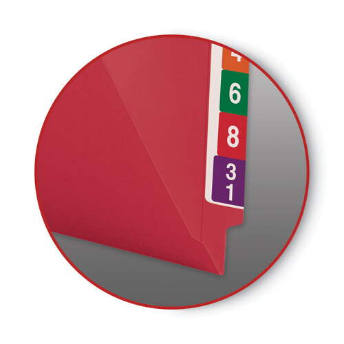 SMD25710 - Smead - Shelf-Master Reinforced End Tab Colored Folders, Straight Tabs, Letter Size, 0.75&quot; Expansion, Red, 100/Box