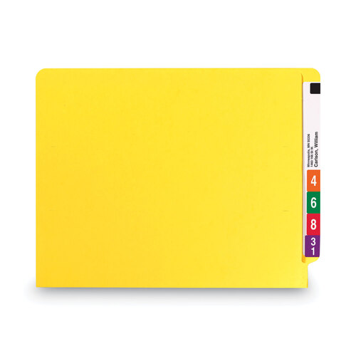 SMD25910 - Smead - Shelf-Master Reinforced End Tab Colored Folders, Straight Tabs, Letter Size, 0.75&quot; Expansion, Yellow, 100/Box