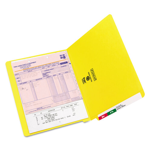 SMD25910 - Smead - Shelf-Master Reinforced End Tab Colored Folders, Straight Tabs, Letter Size, 0.75&quot; Expansion, Yellow, 100/Box