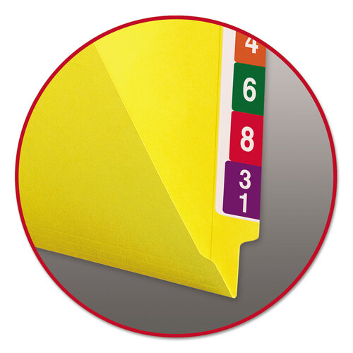 SMD25910 - Smead - Shelf-Master Reinforced End Tab Colored Folders, Straight Tabs, Letter Size, 0.75&quot; Expansion, Yellow, 100/Box