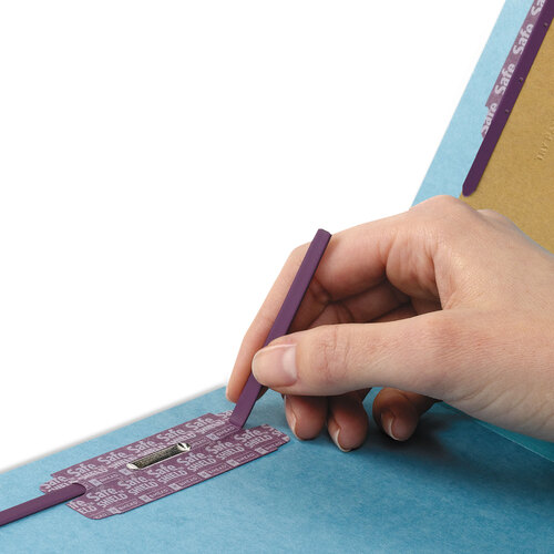 SMD26781 - Smead - End Tab Pressboard Classification Folders, Six SafeSHIELD Fasteners, 2&quot; Expansion, 2 Dividers, Letter Size, Blue, 10/Box
