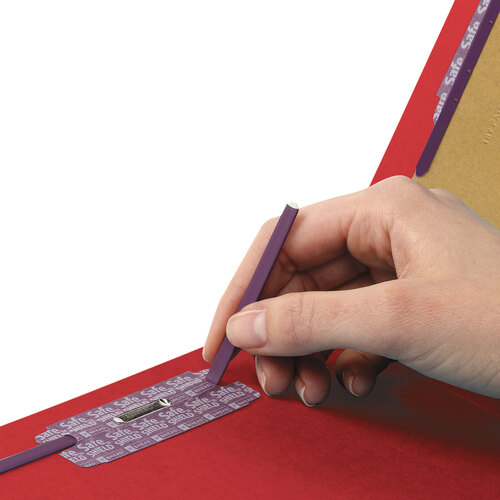 SMD26783 - Smead - End Tab Pressboard Classification Folders, Six SafeSHIELD Fasteners, 2&quot; Expansion, 2 Dividers, Letter Size, Bright Red, 10/BX