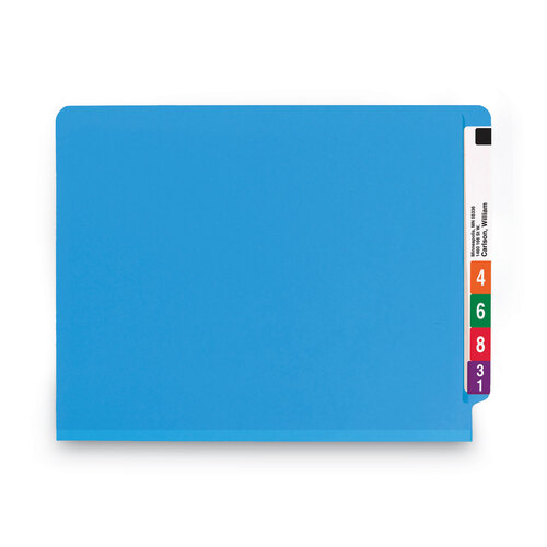 SMD26836 - Smead - Colored End Tab Classification Folders with Dividers, 2&quot; Expansion, 2 Dividers, 6 Fasteners, Letter Size, Blue, 10/Box