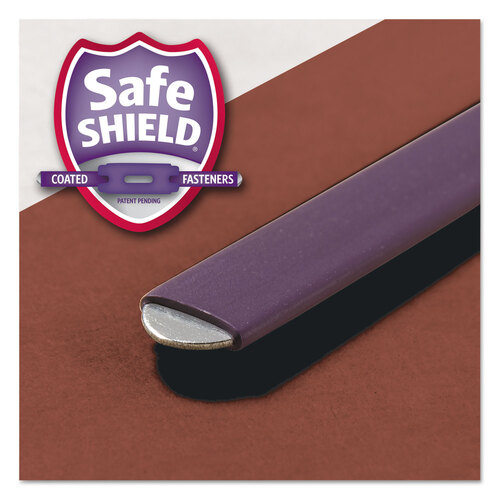 SMD26865 - Smead - End Tab Pressboard Classification Folders, Eight SafeSHIELD Fasteners, 3&quot; Expansion, 3 Dividers, Letter Size, Red, 10/Box