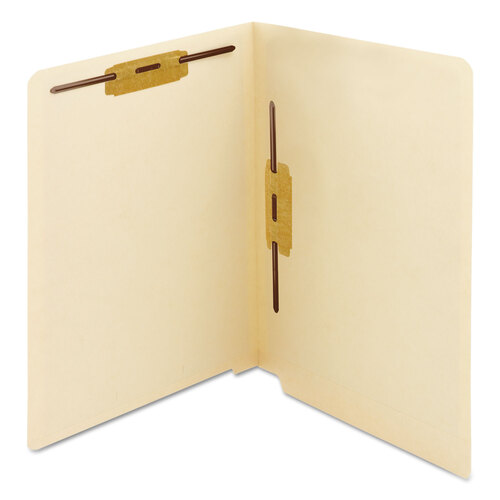 SMD34120 - Smead - End Tab Fastener Folders with Reinforced Straight Tabs, 11-pt Manila, 2 Fasteners: Top/Side, Letter Size, Manila, 50/Box