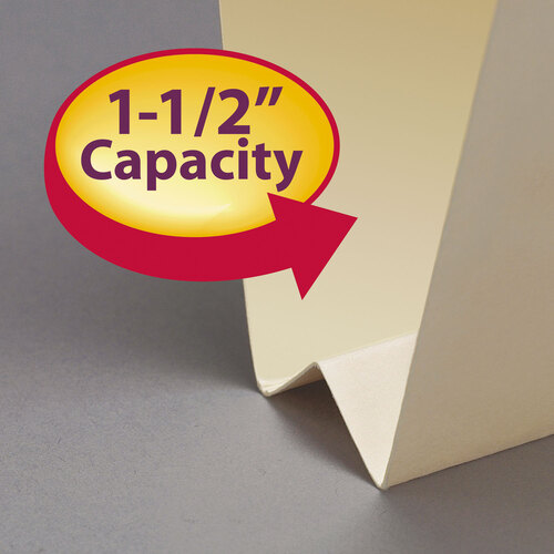SMD34276 - Smead - End Tab W-Fold Fastener Folders with Reinforced Tabs, 1.5&quot; Expansion, 2 Fasteners, Letter Size, Manila, 50/Box