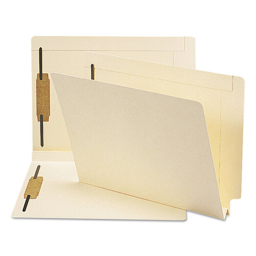 SMD34276 - Smead - End Tab W-Fold Fastener Folders with Reinforced Tabs, 1.5&quot; Expansion, 2 Fasteners, Letter Size, Manila, 50/Box