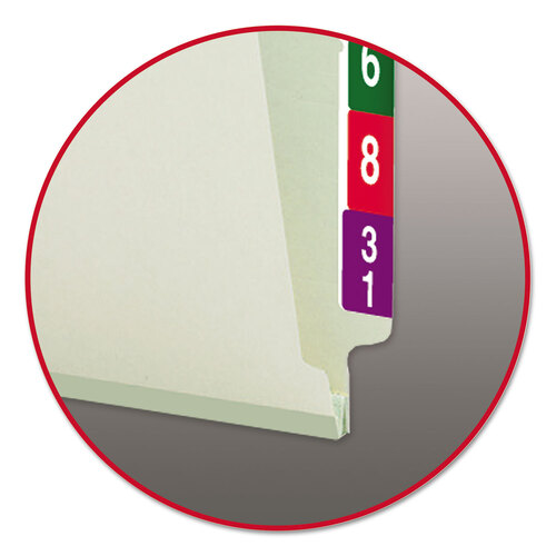 SMD34705 - Smead - End Tab Pressboard Classification Folders, Two SafeSHIELD Coated Fasteners, 1&quot; Expansion, Letter Size, Gray-Green, 25/Box