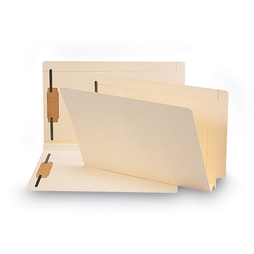 SMD37276 - Smead - End Tab W-Fold Fastener Folders with Reinforced Tabs, 1.5&quot; Expansion, 2 Fasteners, Legal Size, Manila, 50/Box