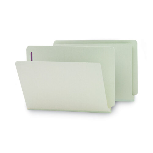 SMD37705 - Smead - End Tab Pressboard Classification Folders, Two SafeSHIELD Coated Fasteners, 1&quot; Expansion, Legal Size, Gray-Green, 25/Box
