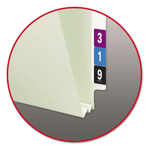 SMD37715 - Smead - End Tab Pressboard Classification Folders, Two SafeSHIELD Coated Fasteners, 2&quot; Expansion, Legal Size, Gray-Green, 25/Box