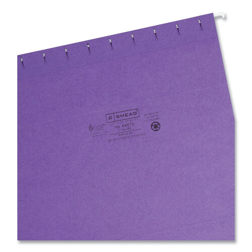 SMD64072 - Smead - Colored Hanging File Folders with 1/5 Cut Tabs, Letter Size, 1/5-Cut Tabs, Purple, 25/Box