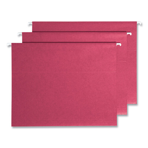 SMD64197 - Smead - Colored Hanging File Folders with ProTab Kit, Letter Size, 1/3-Cut, Red