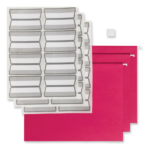 SMD64197 - Smead - Colored Hanging File Folders with ProTab Kit, Letter Size, 1/3-Cut, Red