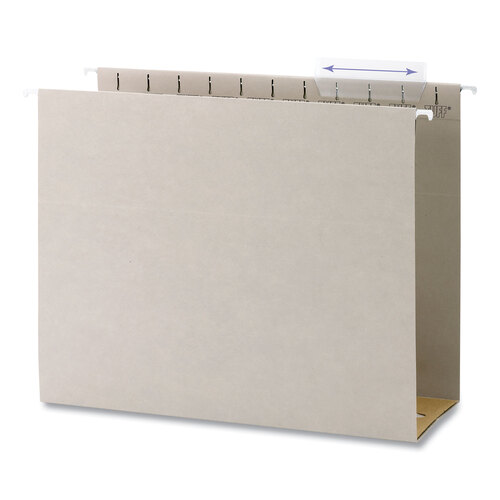 SMD64242 - Smead - TUFF Extra Capacity Hanging File Folders with Easy Slide Tabs, 4&quot; Capacity, Letter, 1/3-Cut Tabs, Steel Gray, 18/Box