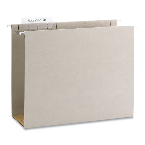 SMD64242 - Smead - TUFF Extra Capacity Hanging File Folders with Easy Slide Tabs, 4&quot; Capacity, Letter, 1/3-Cut Tabs, Steel Gray, 18/Box