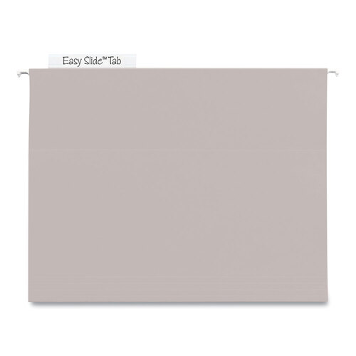 SMD64242 - Smead - TUFF Extra Capacity Hanging File Folders with Easy Slide Tabs, 4&quot; Capacity, Letter, 1/3-Cut Tabs, Steel Gray, 18/Box