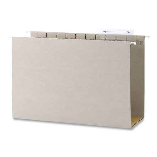 SMD64342 - Smead - TUFF Extra Capacity Hanging File Folders with Easy Slide Tabs, 4&quot; Capacity, Legal, 1/3-Cut Tabs, Steel Gray, 18/Box