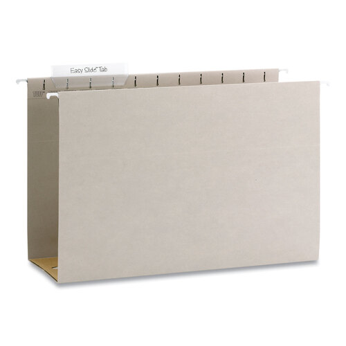 SMD64342 - Smead - TUFF Extra Capacity Hanging File Folders with Easy Slide Tabs, 4&quot; Capacity, Legal, 1/3-Cut Tabs, Steel Gray, 18/Box