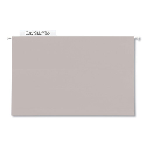 SMD64342 - Smead - TUFF Extra Capacity Hanging File Folders with Easy Slide Tabs, 4&quot; Capacity, Legal, 1/3-Cut Tabs, Steel Gray, 18/Box