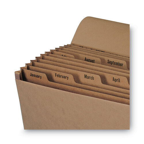 SMD70186 - Smead - Indexed Expanding Kraft Files, 12 Sections, Elastic Cord Closure, 1/12-Cut Tabs, Letter Size, Kraft