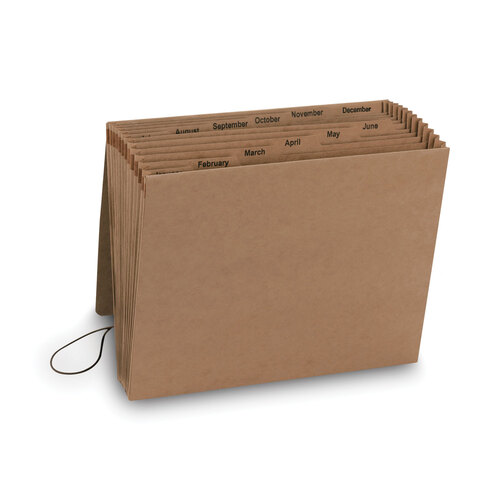 SMD70186 - Smead - Indexed Expanding Kraft Files, 12 Sections, Elastic Cord Closure, 1/12-Cut Tabs, Letter Size, Kraft