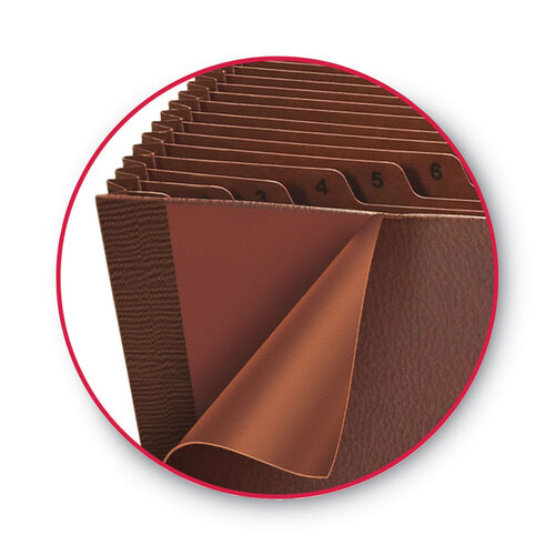 SMD70367 - Smead - TUFF Expanding Wallet, 31 Sections, Elastic Cord Closure, 1/15-Cut Tabs, Letter Size, Redrope