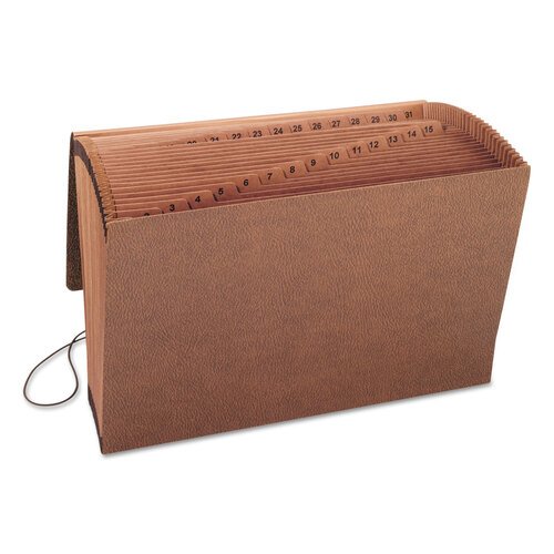 SMD70369 - Smead - TUFF Expanding Wallet, 31 Sections, Elastic Cord Closure, 1/15-Cut Tabs, Legal Size, Redrope