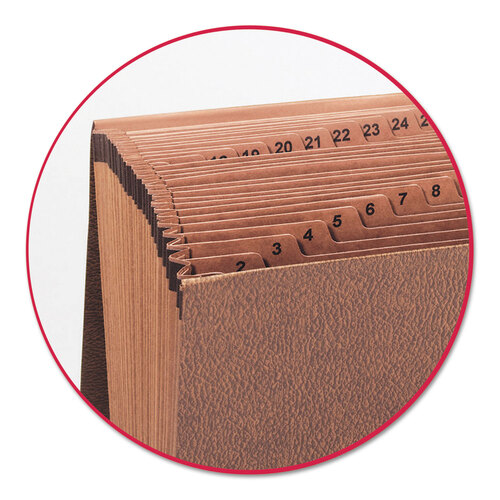 SMD70369 - Smead - TUFF Expanding Wallet, 31 Sections, Elastic Cord Closure, 1/15-Cut Tabs, Legal Size, Redrope