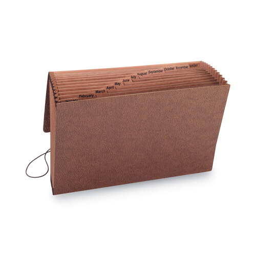 SMD70390 - Smead - TUFF Expanding Wallet, 12 Sections, Elastic Cord Closure, 1/12-Cut Tabs, Legal Size, Redrope