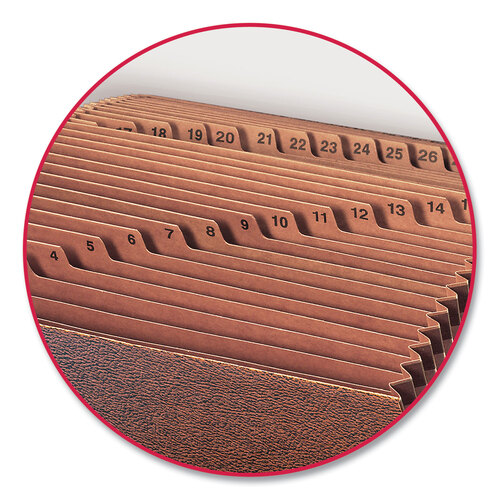 SMD70469 - Smead - TUFF Expanding Open-Top Stadium File, 31 Sections, 1/31-Cut Tabs, Legal Size, Redrope