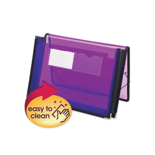 SMD71952 - Smead - Poly Wallets, 2.25&quot; Expansion, 1 Section, Elastic Cord Closure, Letter Size, Translucent Purple