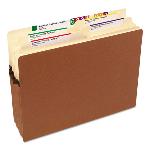 SMD73805 - Smead - Redrope Drop Front File Pockets, 3.5&quot; Expansion, Letter Size, Redrope, 50/Box