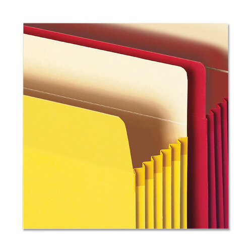 SMD73836 - Smead - Colored File Pockets, 5.25&quot; Expansion, Letter Size, Assorted Colors, 5/Box