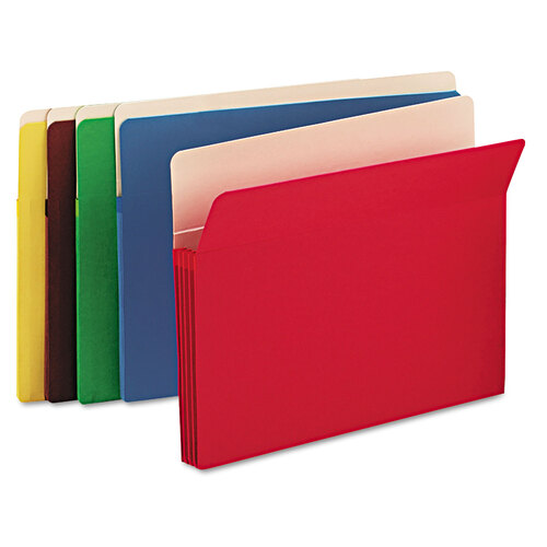 SMD73890 - Smead - Colored File Pockets, 3.5&quot; Expansion, Letter Size, Assorted Colors, 25/Box