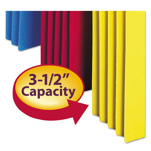 SMD73892 - Smead - Colored File Pockets, 3.5&quot; Expansion, Letter Size, Assorted Colors, 5/Pack