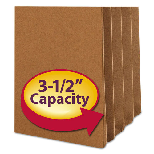 SMD74088 - Smead - Redrope Drop Front File Pockets with 2/5-Cut Guide Height Tabs, 3.5&quot; Expansion, Legal Size, Redrope, 25/Box