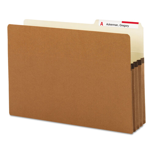 SMD74088 - Smead - Redrope Drop Front File Pockets with 2/5-Cut Guide Height Tabs, 3.5&quot; Expansion, Legal Size, Redrope, 25/Box